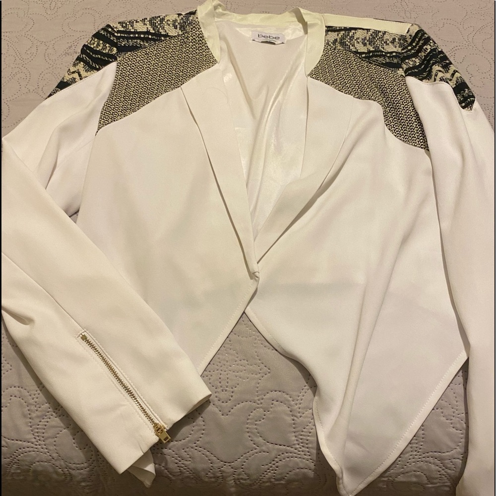 Bebe black and white blazer